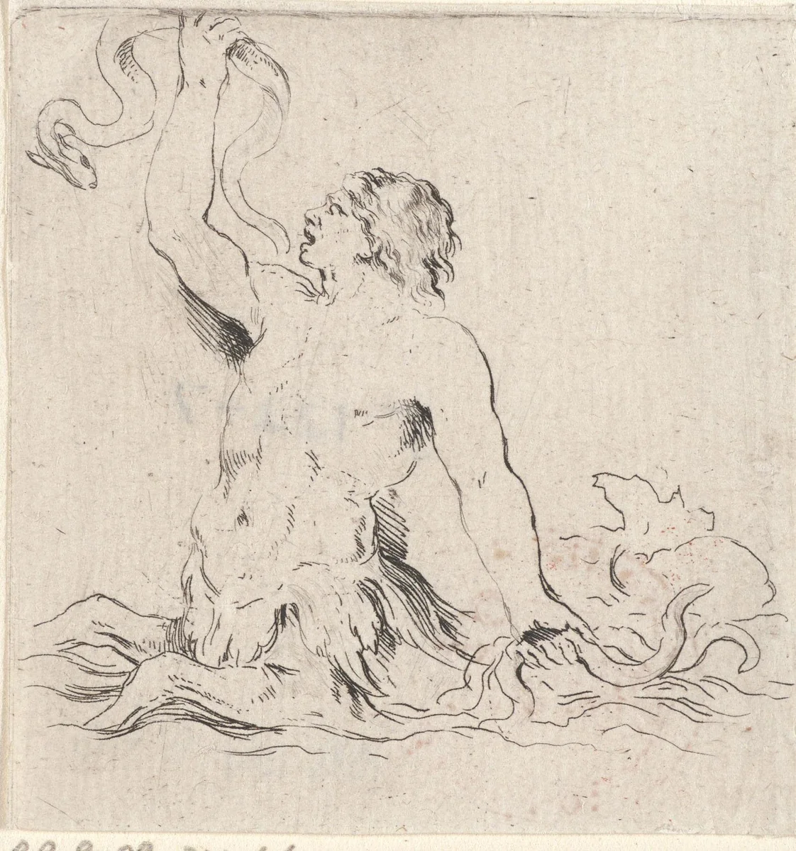 Triton by Stefano della Bella, print, 1620-1664