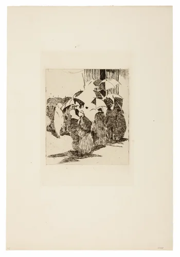Line in Front of the Butcher Shop by Édouard Manet, print, 1870-1871