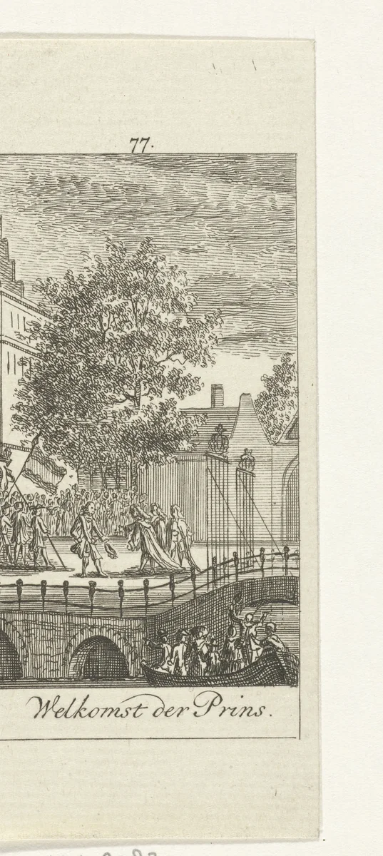 Ontvangst van Willem III in Engeland, 1688 by Simon Fokke, print, 1722-1784