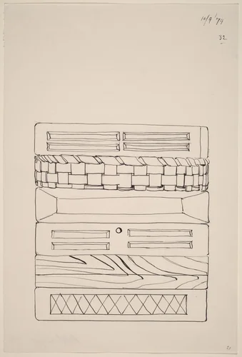 Basket, Table, Door, Window, Mirror, Rug #32 by Richard Artschwager, drawing, 1974