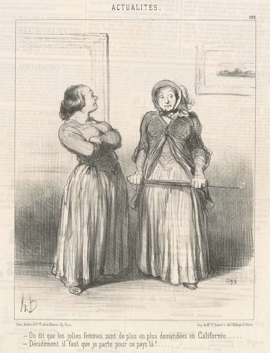 On dit que les jolies femmes sont ... by Honoré Daumier, print, 1850