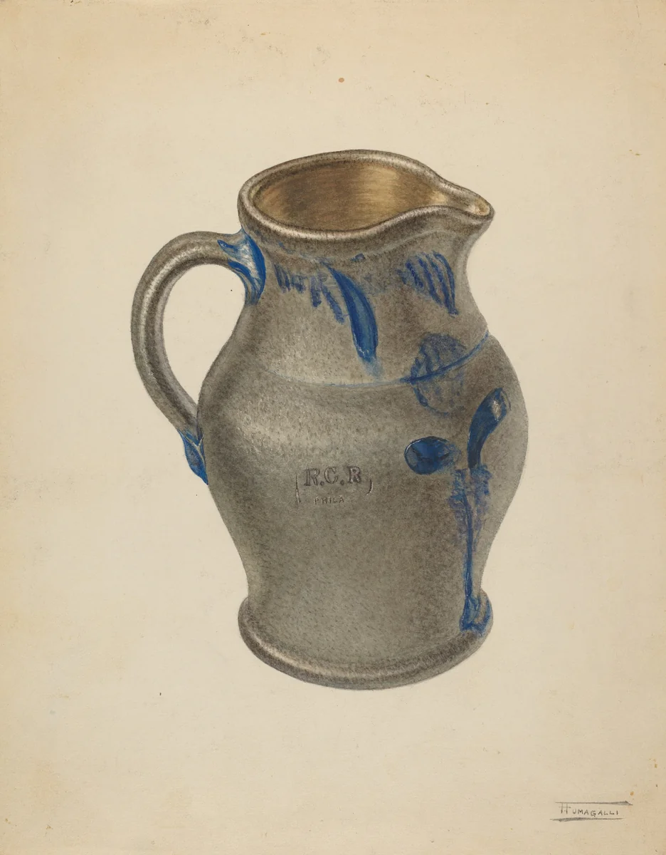 Pitcher by Frank Fumagalli, index of american design, 1938