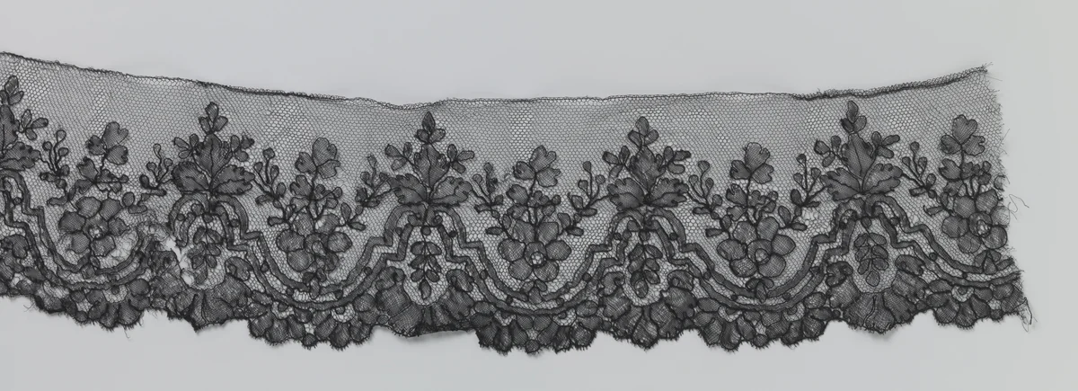 Strook van kloskant met holle en bolle dubbele lijsten by anonymous, other, 1850-1860