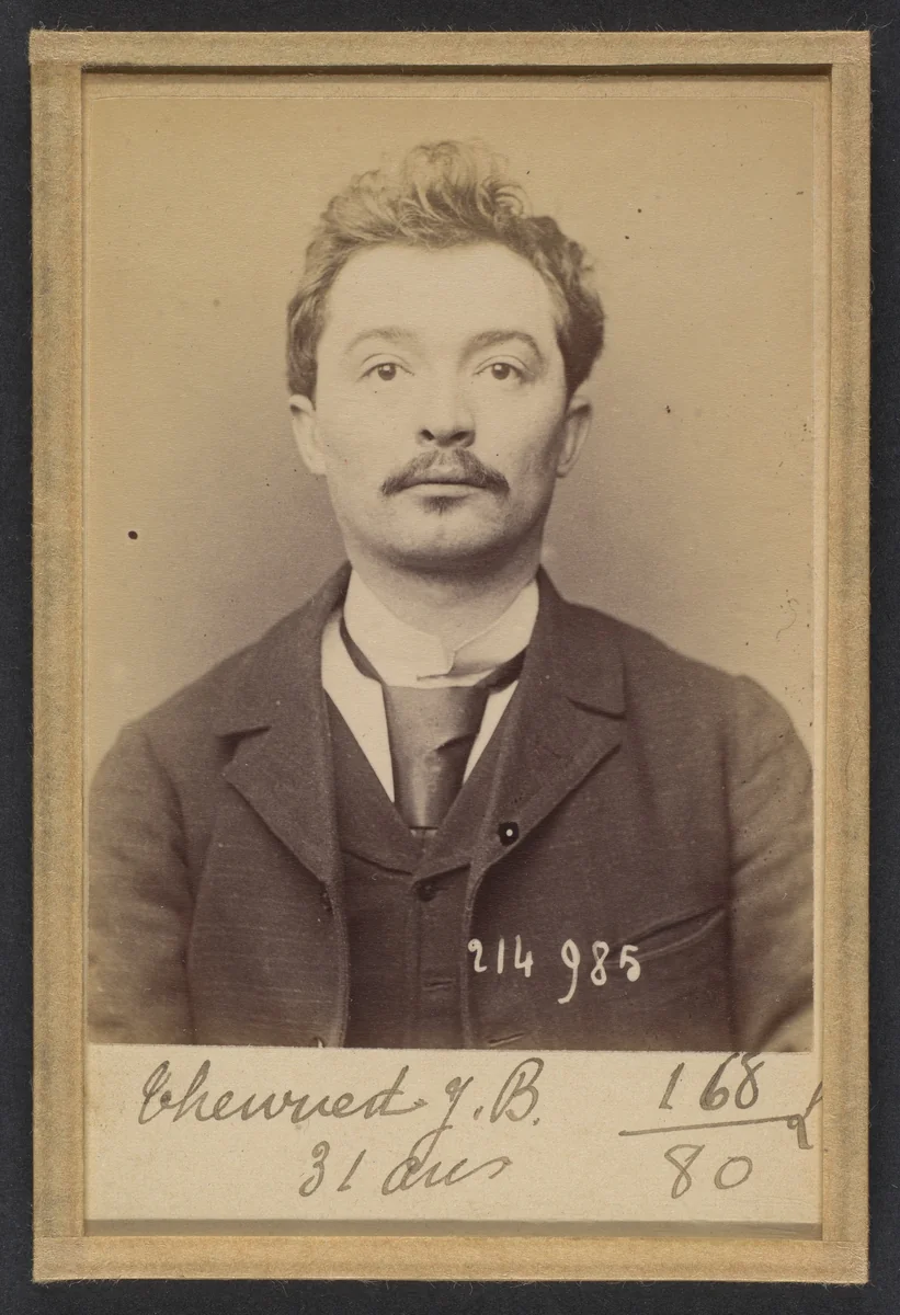 Theuriet. Jean Baptiste. 30 ans, né à Lyon. Gérant-coiffeur. Anarchiste. 2/3/94. by Alphonse Bertillon, photograph, 1894