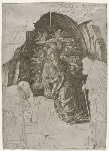Virgin and Child in the Grotto by Premier Engraver, print, 1495-1505