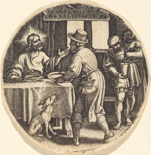 To Feed the Hungry by Georg Pencz, print, 1500-1550