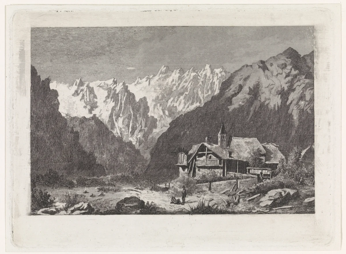 Gezicht op de Col du Géant by David van der Kellen, print, 1837-1885