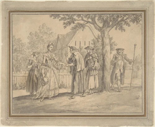 Drawing for a book illustration by Samuel Wale, drawing, 1738-1786