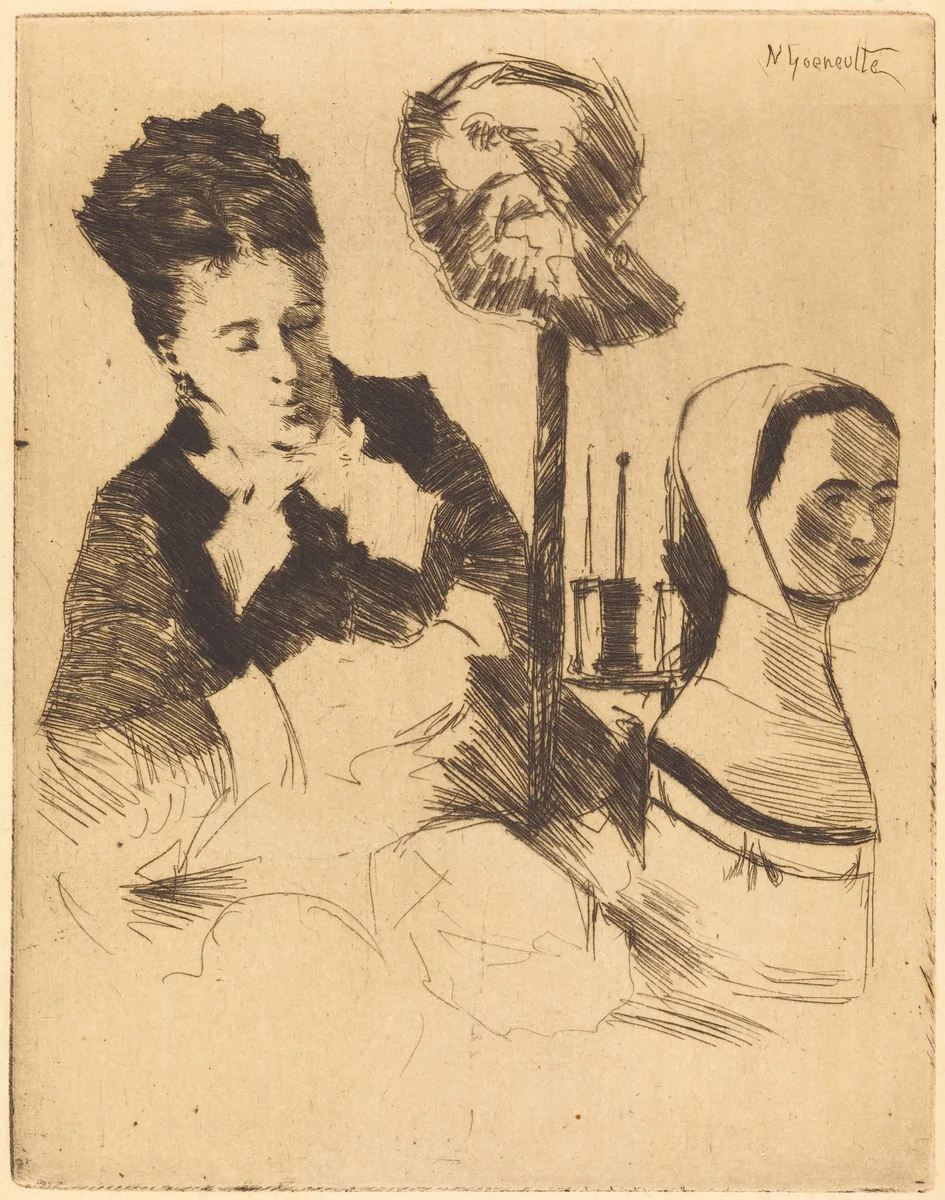 The Milliner (La modiste) by Norbert Goeneutte, print, 1893