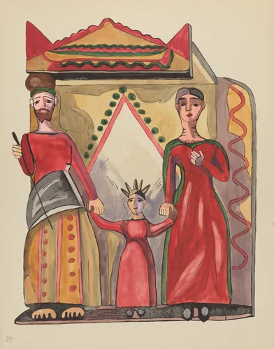Plate 28: The Holy Family: From Portfolio "Spanish Colonial Designs of New Mexico" by American 20th Century, index of american design, 1935-1942