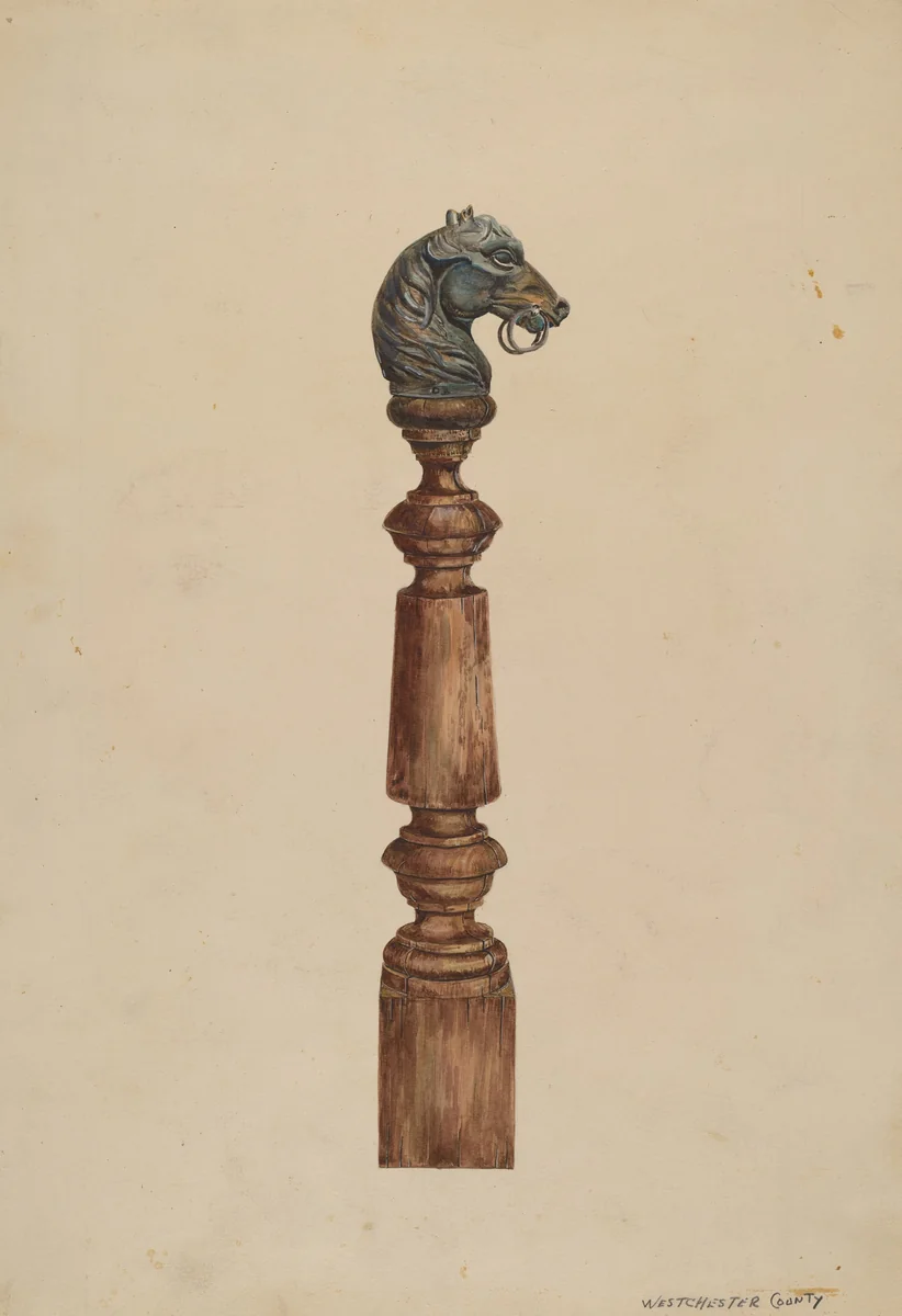 Hitching Post by Gladys Phillips, index of american design, 1937