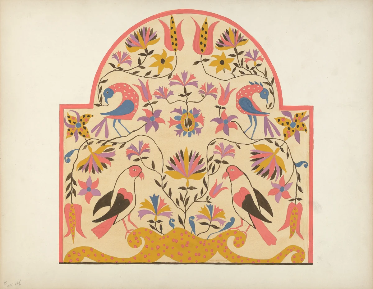 Study for Proposed Portfolio "Decorated Chests of Rural Pennsylvania" by American 20th Century, index of american design, 1941