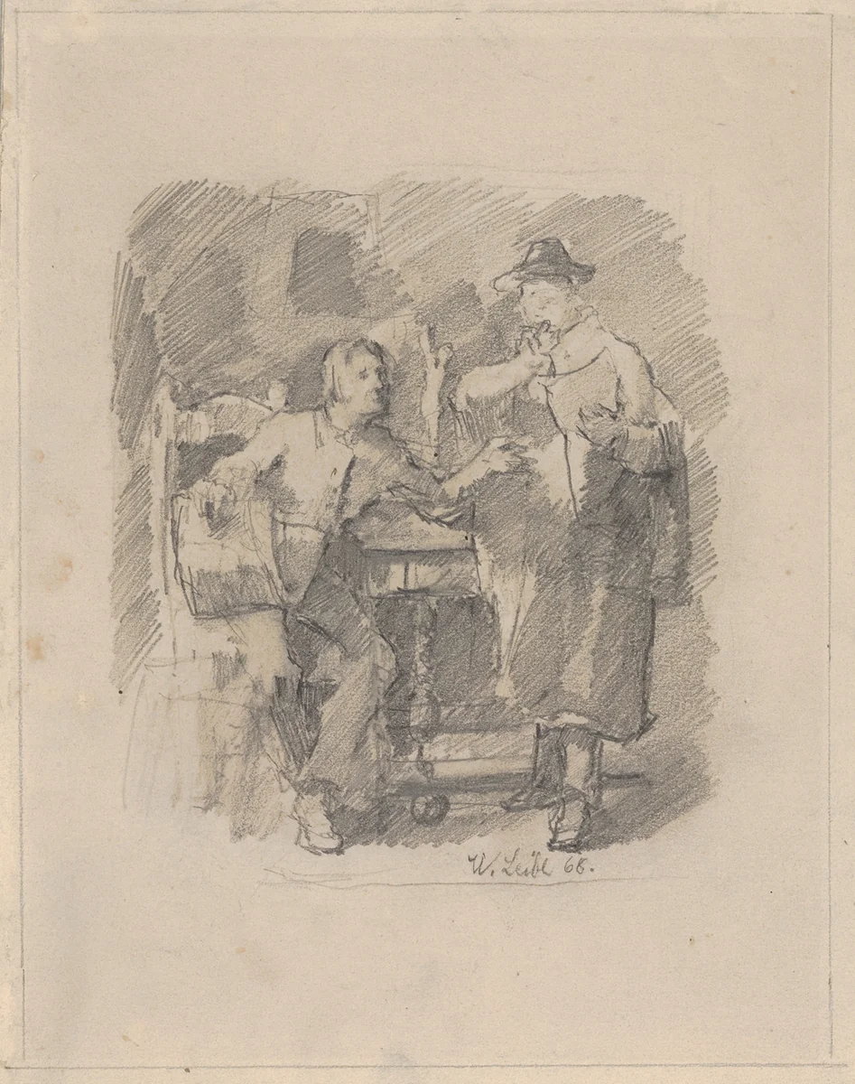 The Critic; verso: Study for The Critic by Wilhelm Leibl, drawing, 1868