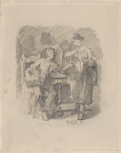 The Critic; verso: Study for The Critic by Wilhelm Leibl, drawing, 1868