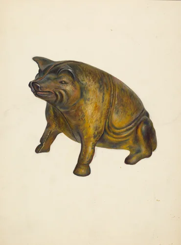 Toy bank: Pig by Walter Hochstrasser, index of american design, 1939