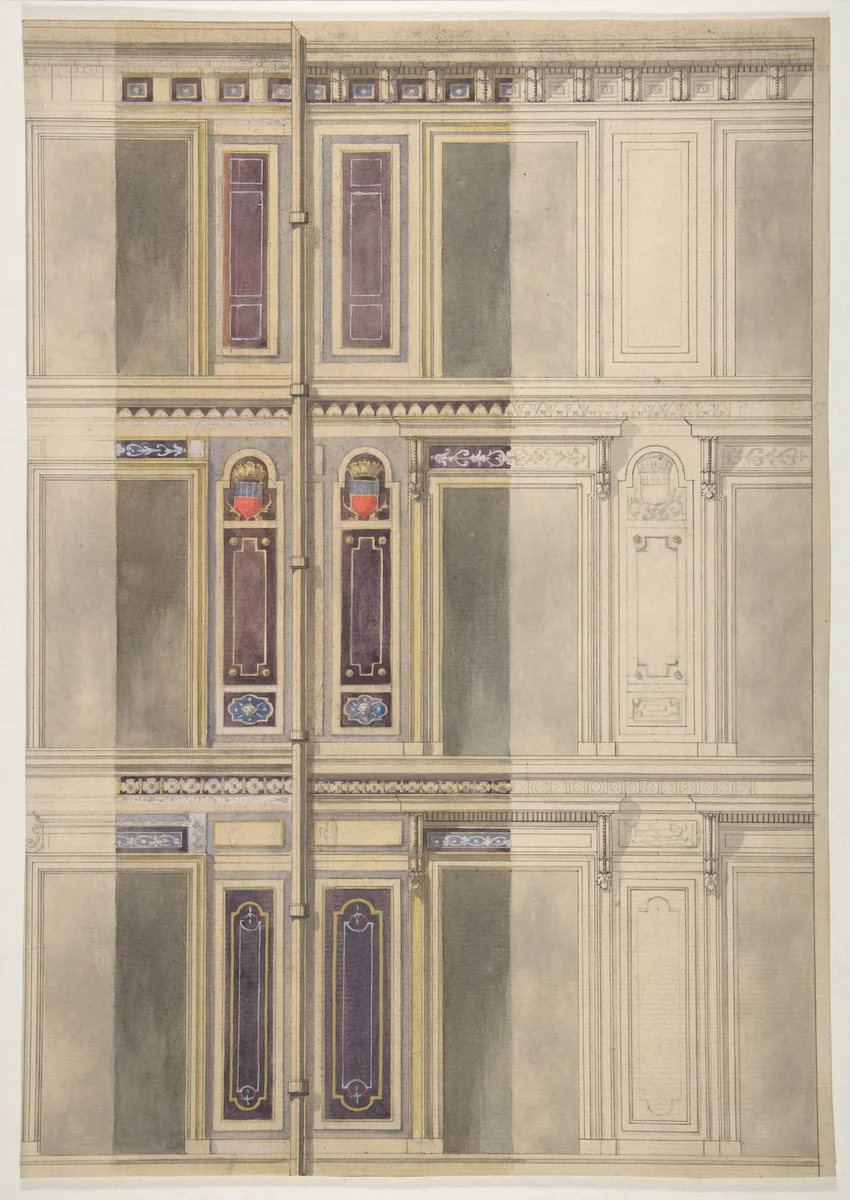 Designs for three windowed storeys by Jules-Edmond-Charles Lachaise, drawing, 1830-1897