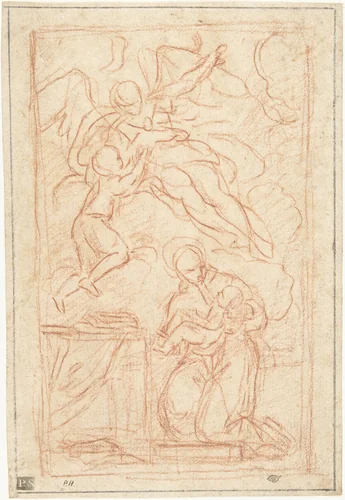 Ontwerp voor een altaarstuk met Sint Antonius van Padua by Carlo Maratta, drawing, 1635-1713