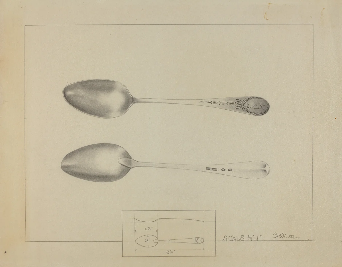 Silver Spoon by Charlotte Winter, index of american design, 1936