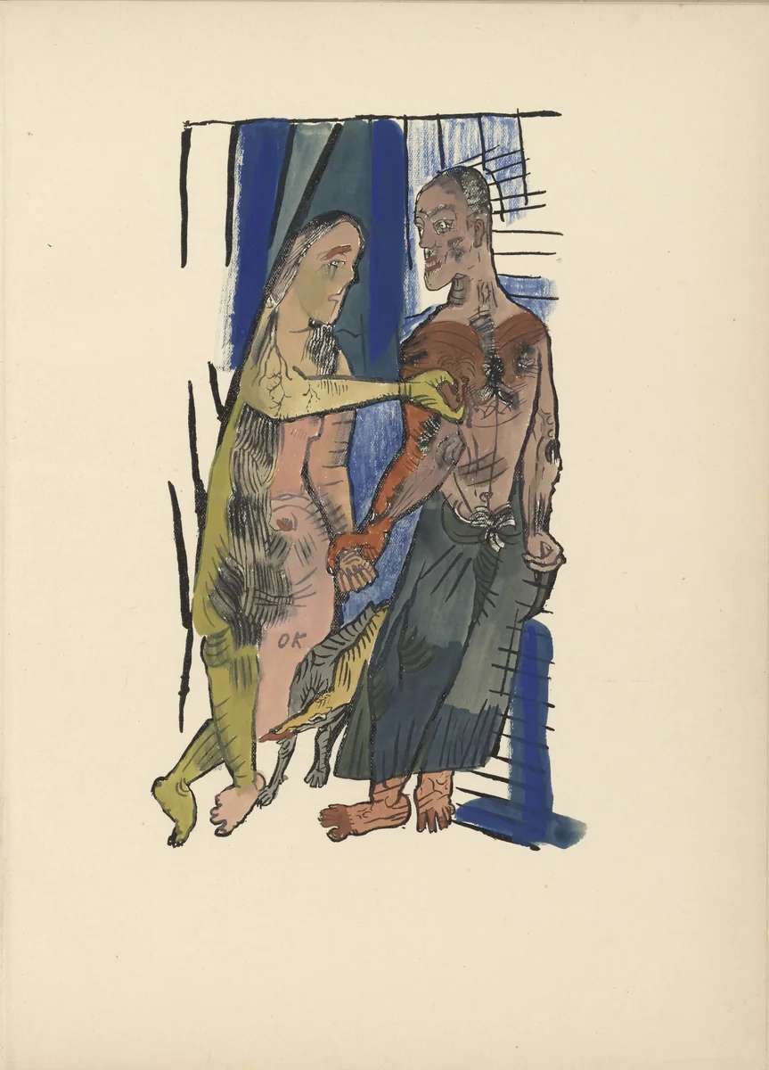 Plate (folio 4) from Mörder, Hoffnung der Frauen (Murderer, Hope of Women) by Oskar Kokoschka, illustrated book, 1916