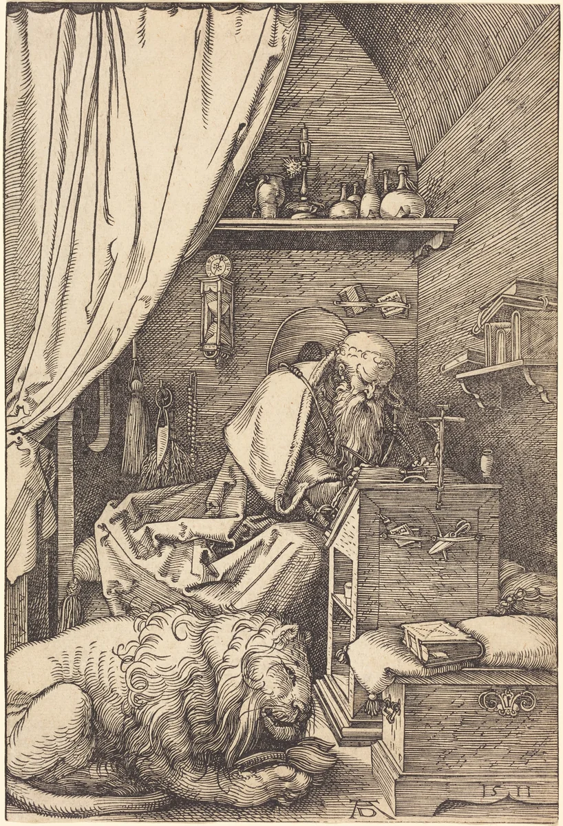 Saint Jerome in His Cell by Albrecht Dürer, print, 1511