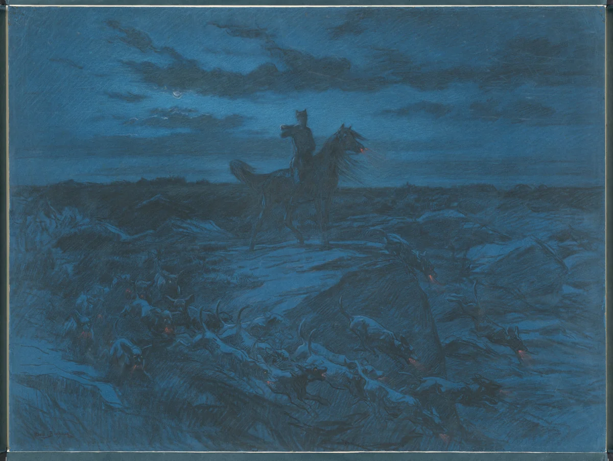 The Legend of the Wolves by Rosa Bonheur, drawing, 1890-1899
