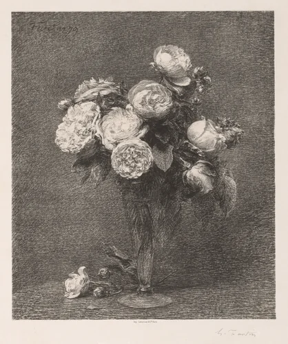 Bouquet of Roses by Henri Fantin-Latour, print, 1879