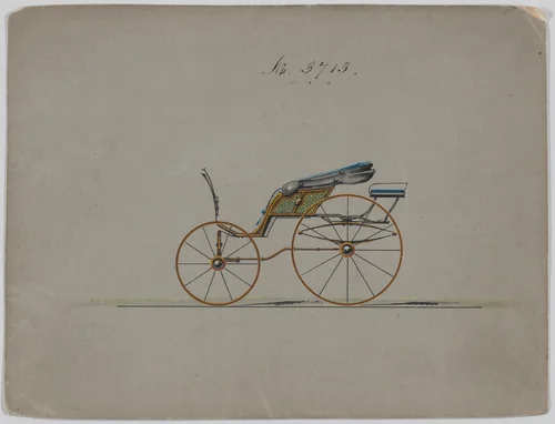 Design for Pony Phaeton, no. 3713 by Brewster & Co., drawing, 1881