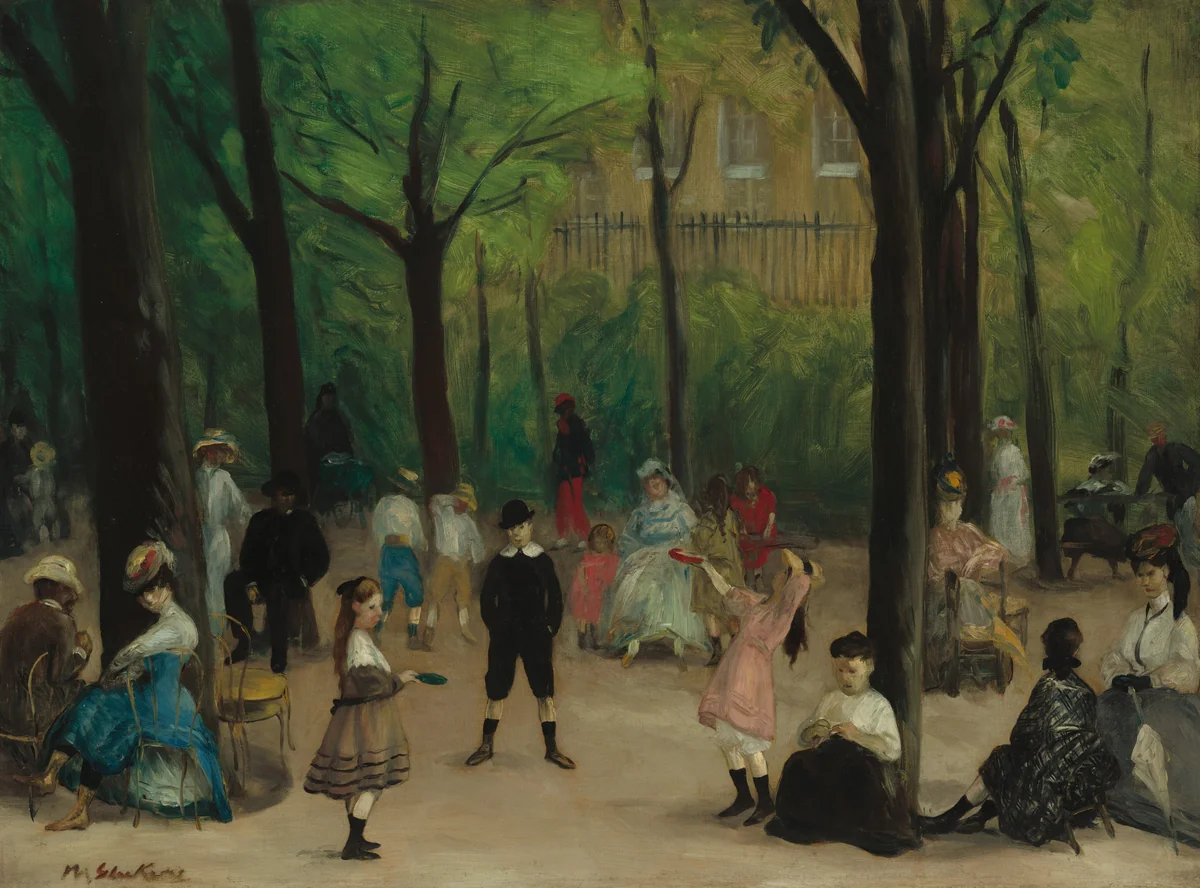 Luxembourg Gardens by William Glackens, painting, 1906