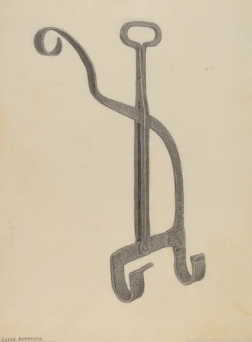 Andiron by Lazar Rubinstein, index of american design, 1939