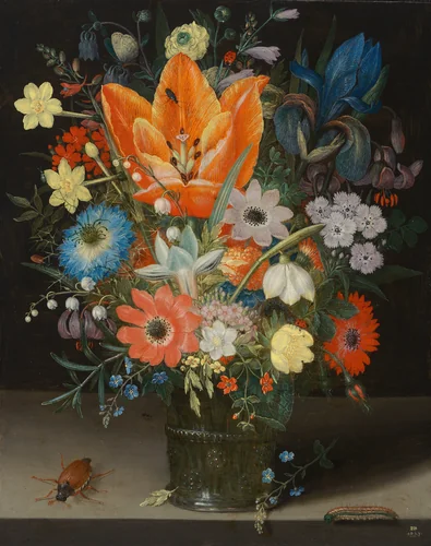 Still Life with Iris by Peter Binoit, painting, 1623