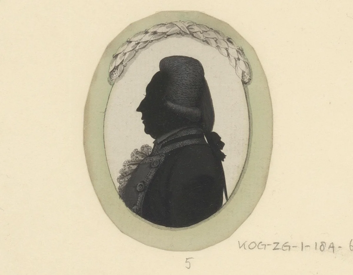 Silhouetportret van een onbekende man, mogelijk K.P. Stambke by Joseph Adolf Schmetterling, drawing, 1775-1799