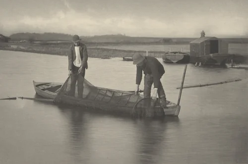 Taking Up the Eel-Net by T. F. Goodall, Peter Henry Emerson, photograph, 1886