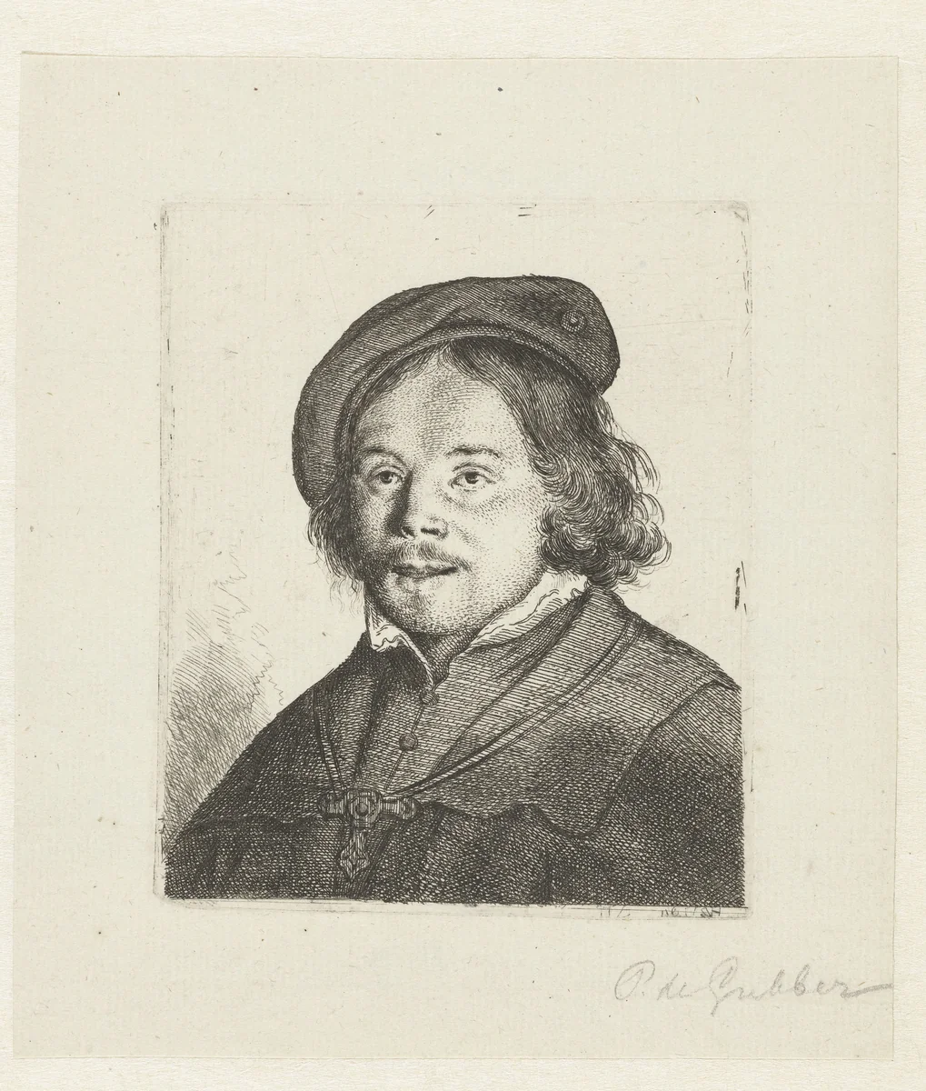 Portret van een jongen met baret by Pieter Fransz de Grebber, print, 1610-1655