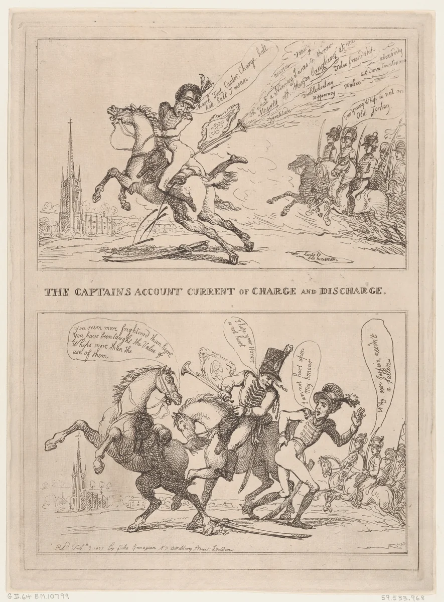 The Captain's Account Current of Charge and Discharge by Thomas Rowlandson, print, 1807