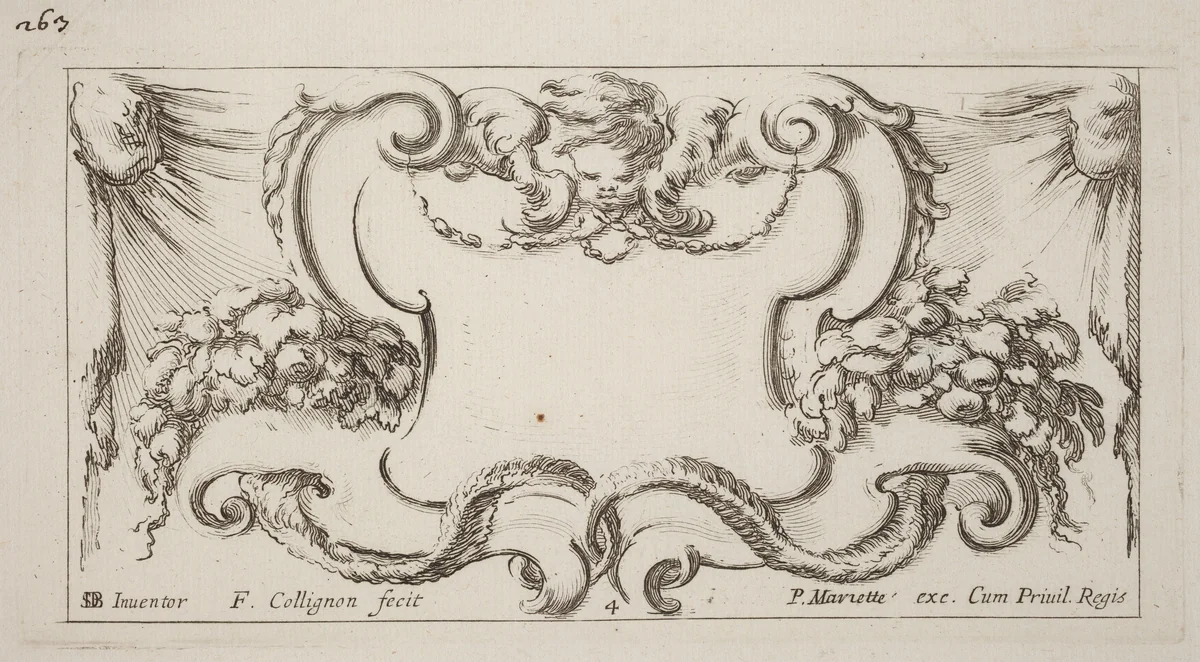 Cartouche by François Collignon; Stefano Della Bella, print, 1646