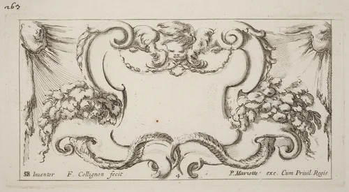 Cartouche by François Collignon; Stefano Della Bella, print, 1646