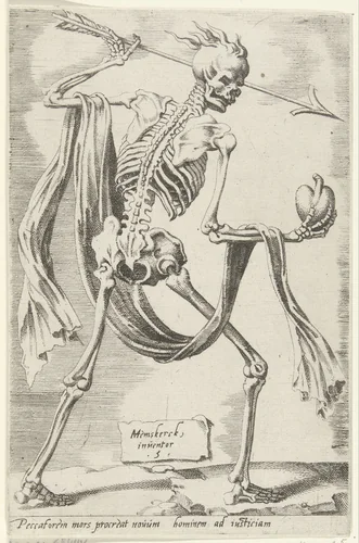 Dood van de zonde brengt een nieuw mens tot leven by Dirck Volckertsz. Coornhert, print, 1550