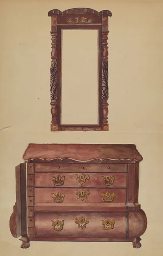 Drawers and Mirror by Juanita Lantz, index of american design, 1935-1942