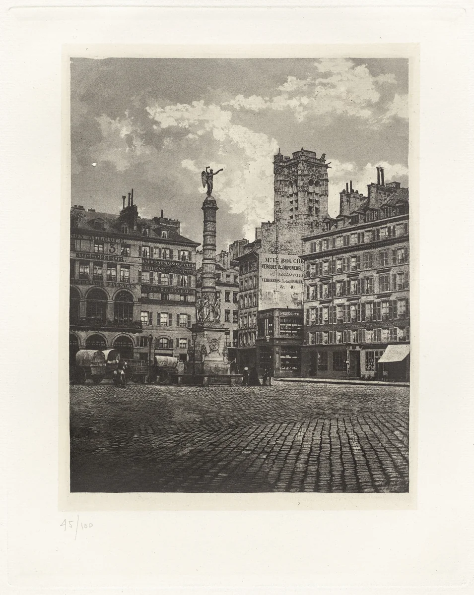 Planche V – Place du Châtelet (Plate V – Place du Châtelet) by Charles Nègre, photograph, 1852