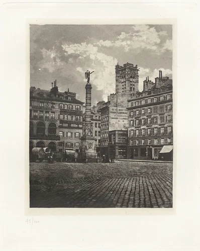 Planche V – Place du Châtelet (Plate V – Place du Châtelet) by Charles Nègre, photograph, 1852