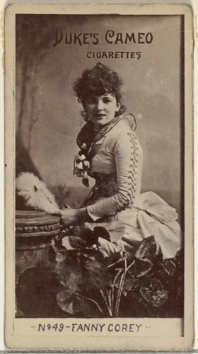 Card Number 49, Fanny Corey, from the Actors and Actresses series (N145-4) issued by Duke Sons & Co. to promote Cameo Cigarettes by W. Duke, Sons & Co., photograph, 1880-1889