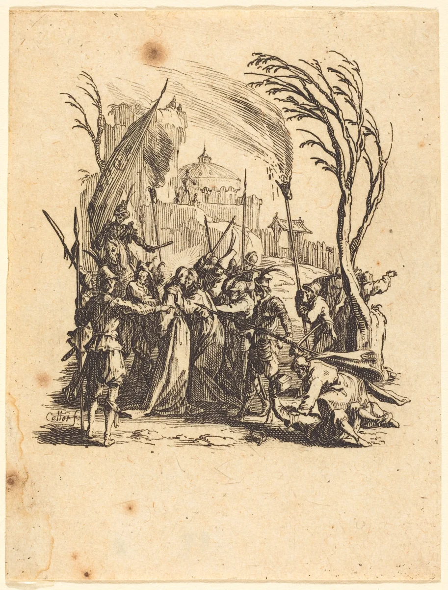 The Betrayal by Jacques Callot, print, 1624-1625
