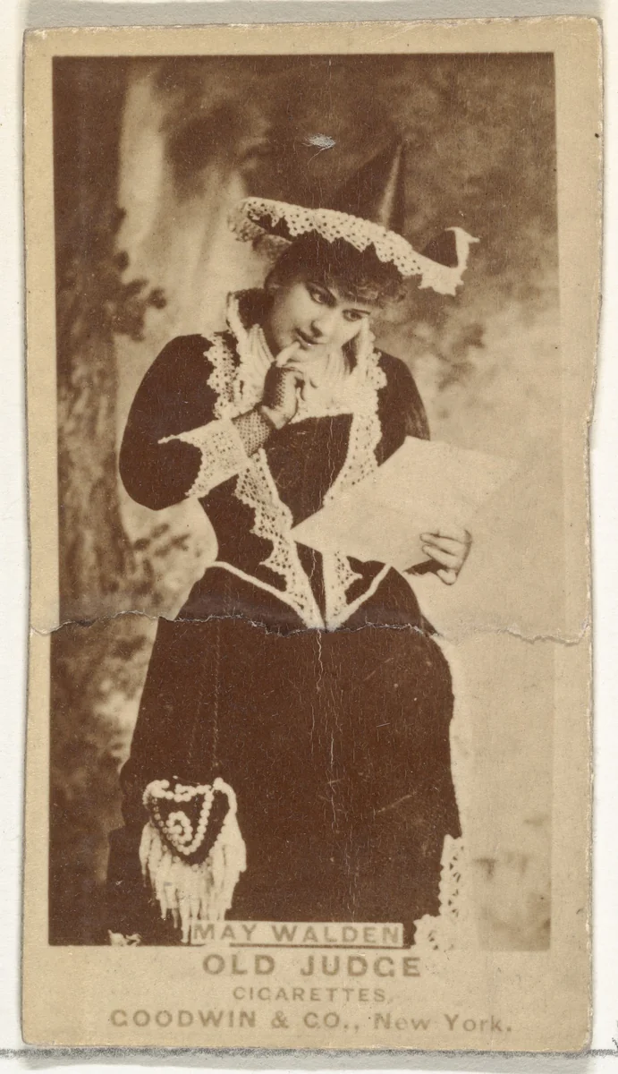 May Walden, from the Actors and Actresses series (N171) for Old Judge Cigarettes by Goodwin & Company, photograph, 1886-1890