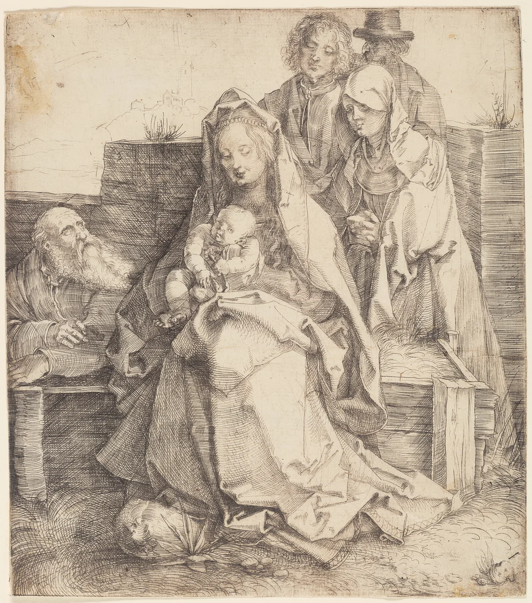 The Holy Family with St. John, the Magdalen and Nicodemus by Albrecht Dürer, print, 1507-1517