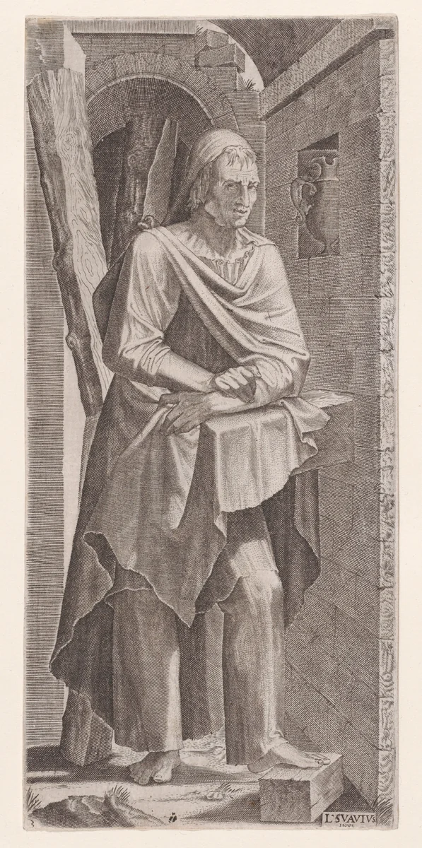 St. Andrew, from "Christ, the Twelve Apostles, and St. Paul" by Lambert Suavius, print, 1510-1576