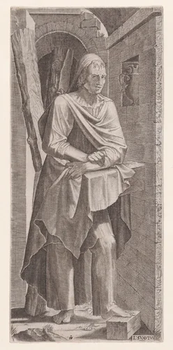 St. Andrew, from "Christ, the Twelve Apostles, and St. Paul" by Lambert Suavius, print, 1510-1576