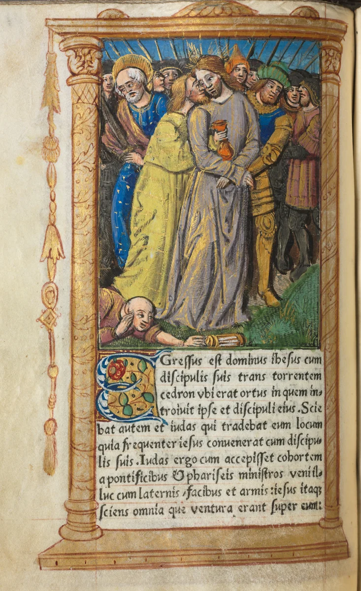 Printed Book of Hours (Use of Rome): fol 20v, Christ in Gethsemane by Guillaume Le Rouge, book, 1510