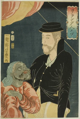 Illustration of a Dutchman (Orandajin no zu) by Utagawa Yoshitoyo, print, 1861