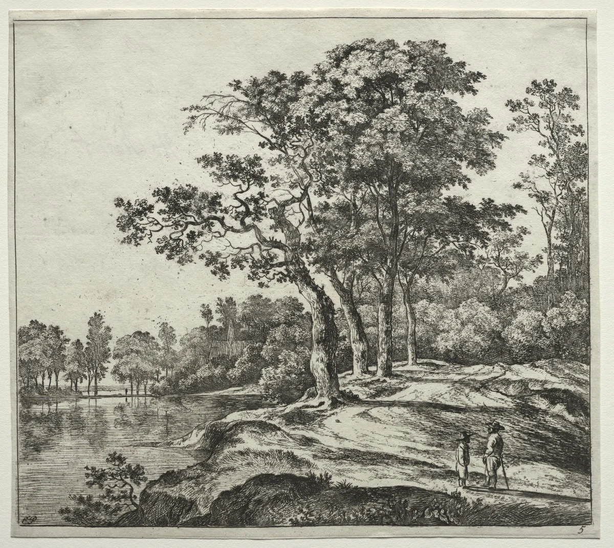 The Four Trees by Jan Hackaert, print