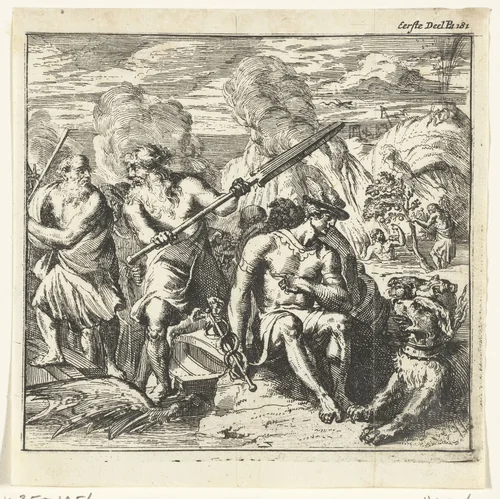 Illustratie voor 'Alle de werken' van Lucianus by Romeyn de Hooghe, print, 1679